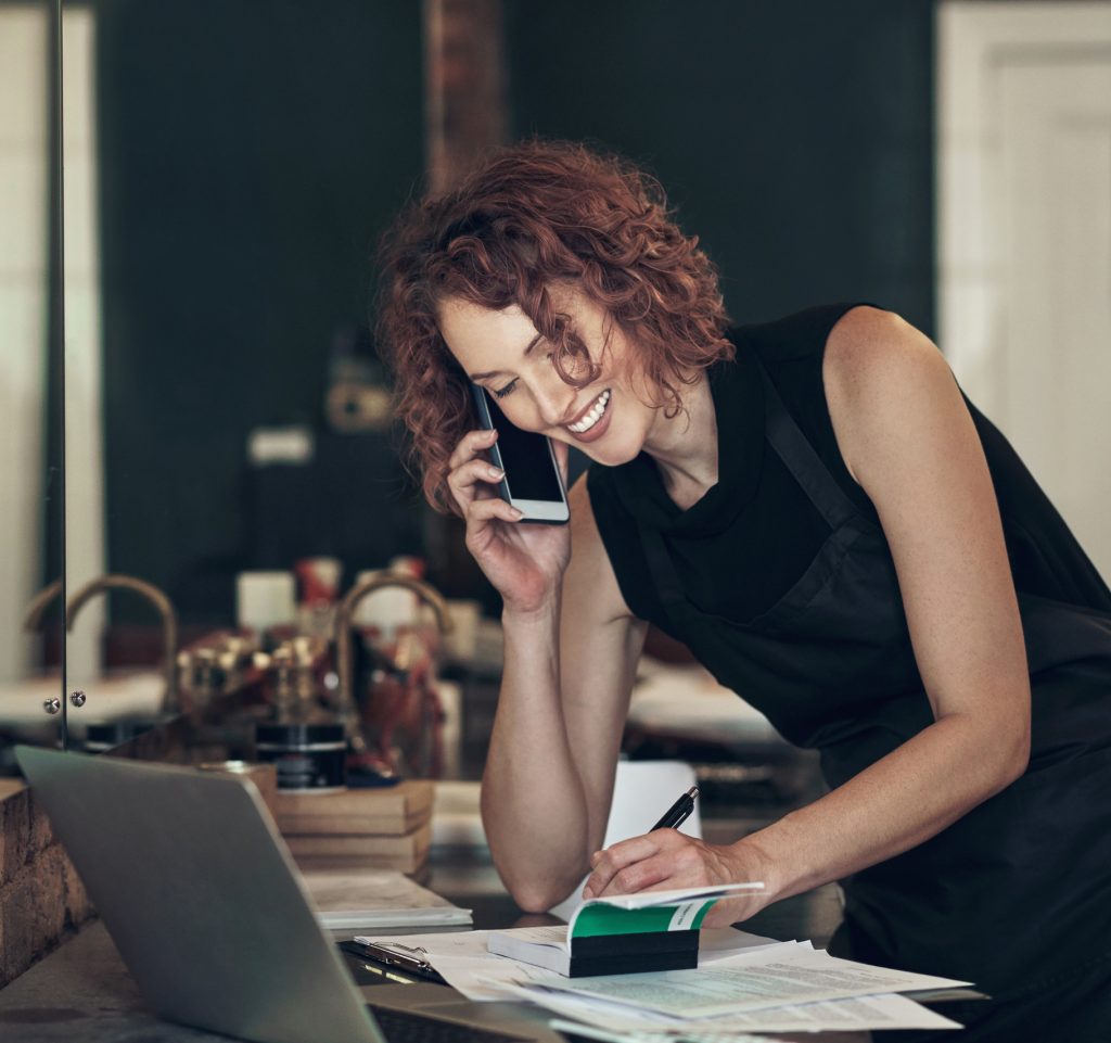 Woman calculating finances