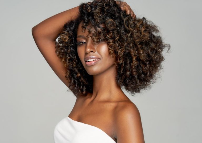 Woman with naturally curly hair